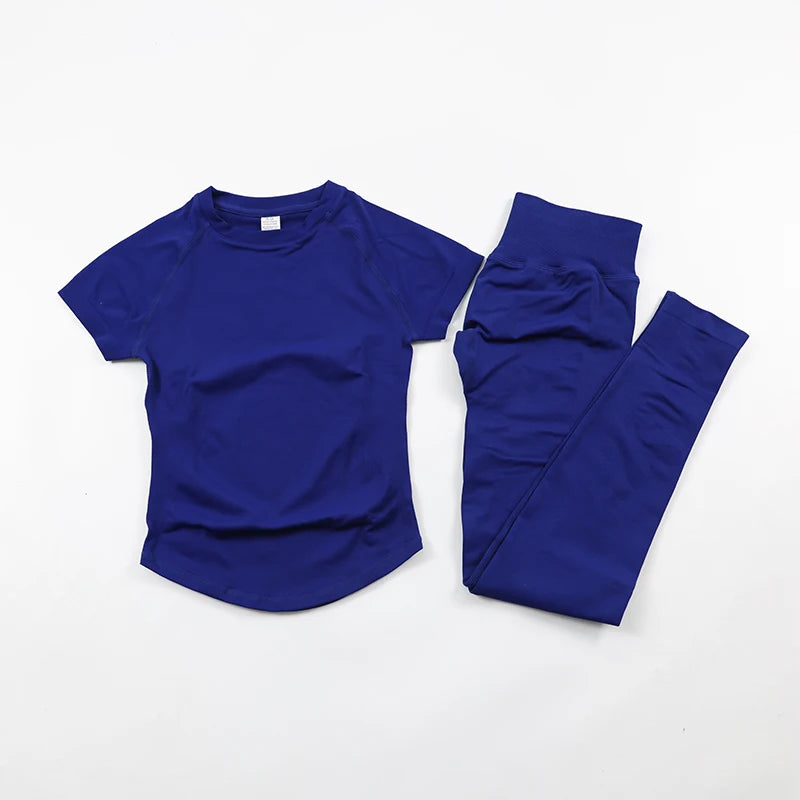 Women's Tee And Shorts Yoga Set For Workout Outfits