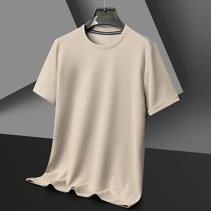 Men’s Waffle-Texture Crew-Neck T-Shirt
