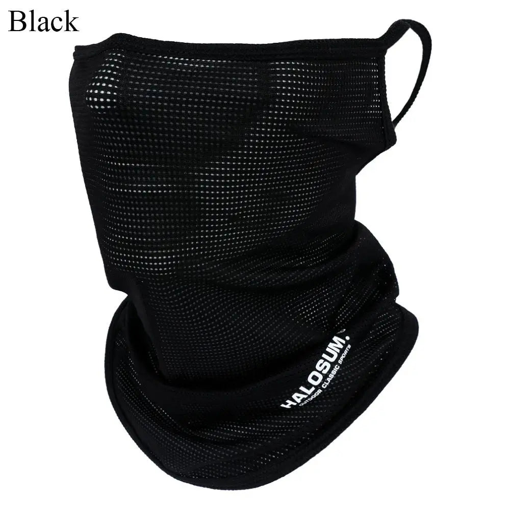 Solid Ear Loop Neck Scarf with Lower Face Cover