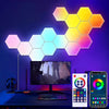 App/Remote Control Smart Hexagon Lights Panels Gaming Music Sync Hexagon Lights Cellular RGB Wall Sconces Quantum Night Lights