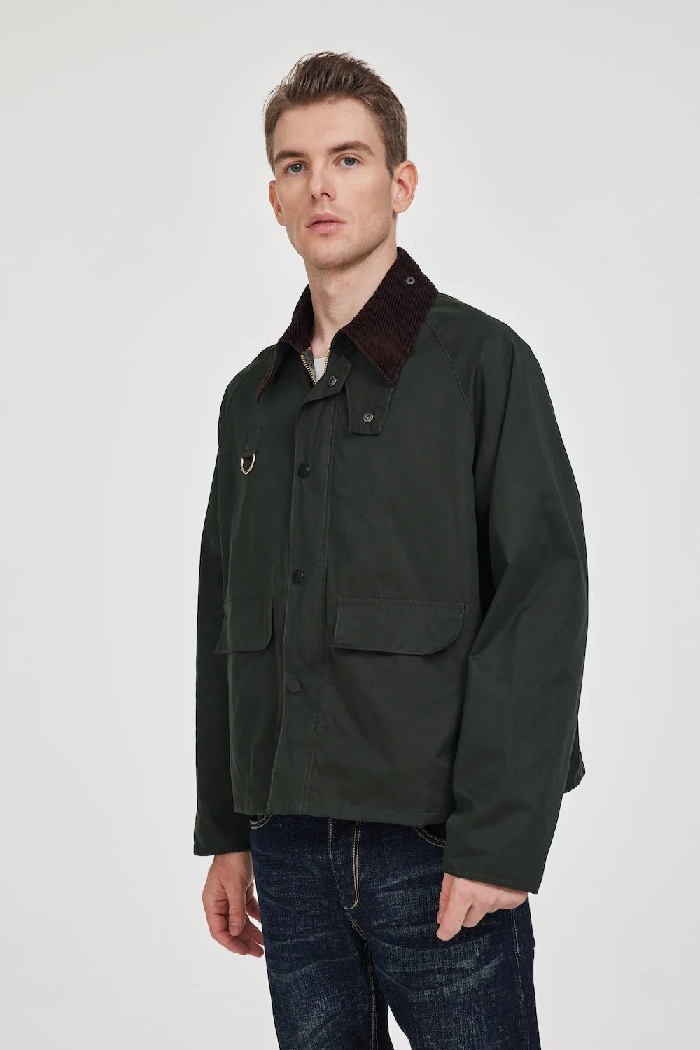 Outdoor hunting tactical plus size men's windbreaker baseball check work cropped corduroy waterproof fishing plaid jacket