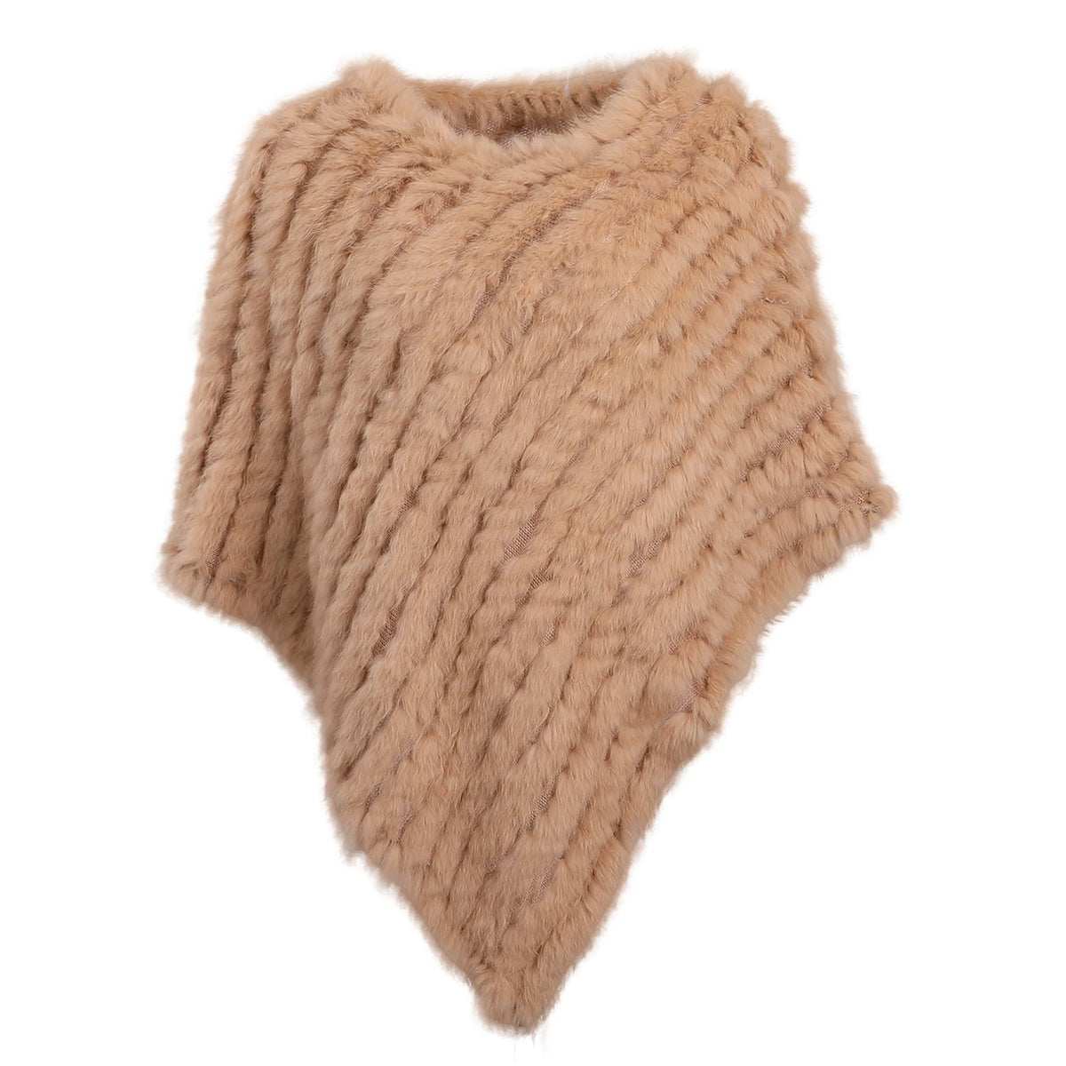 Textured Pointed Hem Poncho for Layering over Outfits