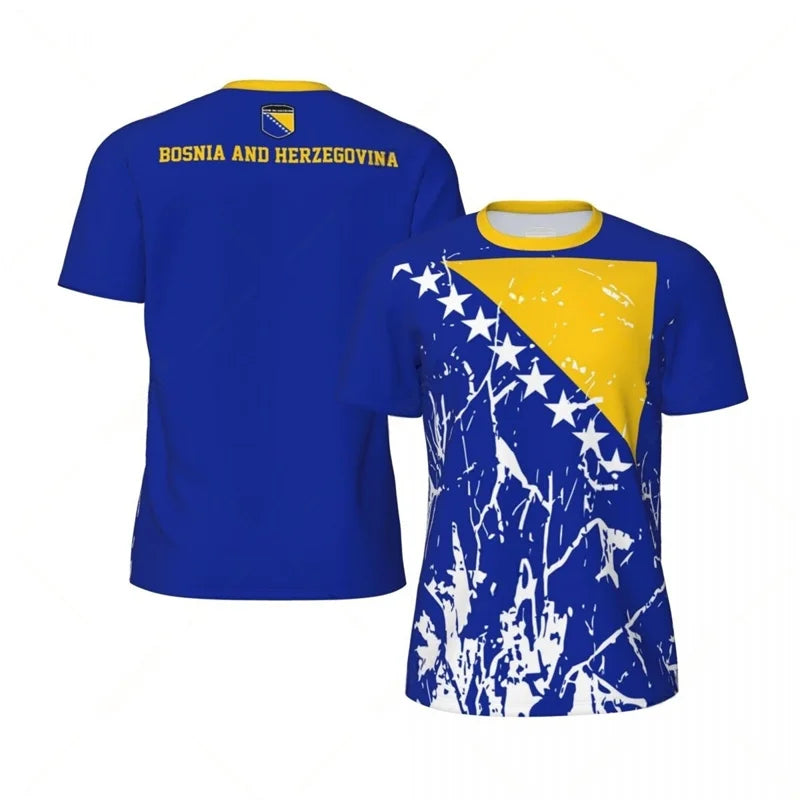 Bosnia Herzegovina Football Short Sleeve T-shirt For Sports Outfits