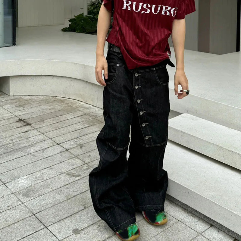 Men's Wide Leg Denim Jeans for Casual Everyday Wear