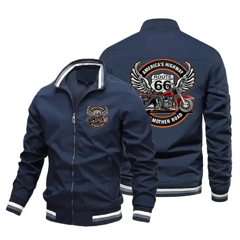 Men's Graphic Zip-Front Long-Sleeve Casual Jacket