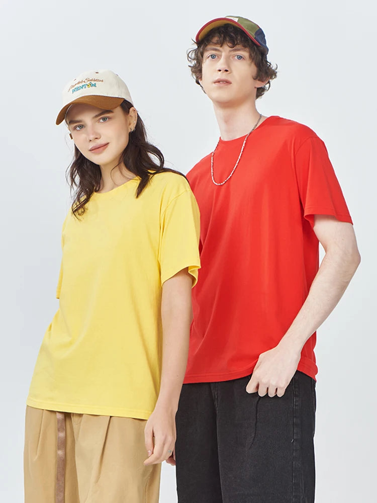 Solid Crew Neck Short Sleeve Cotton Casual T Shirt