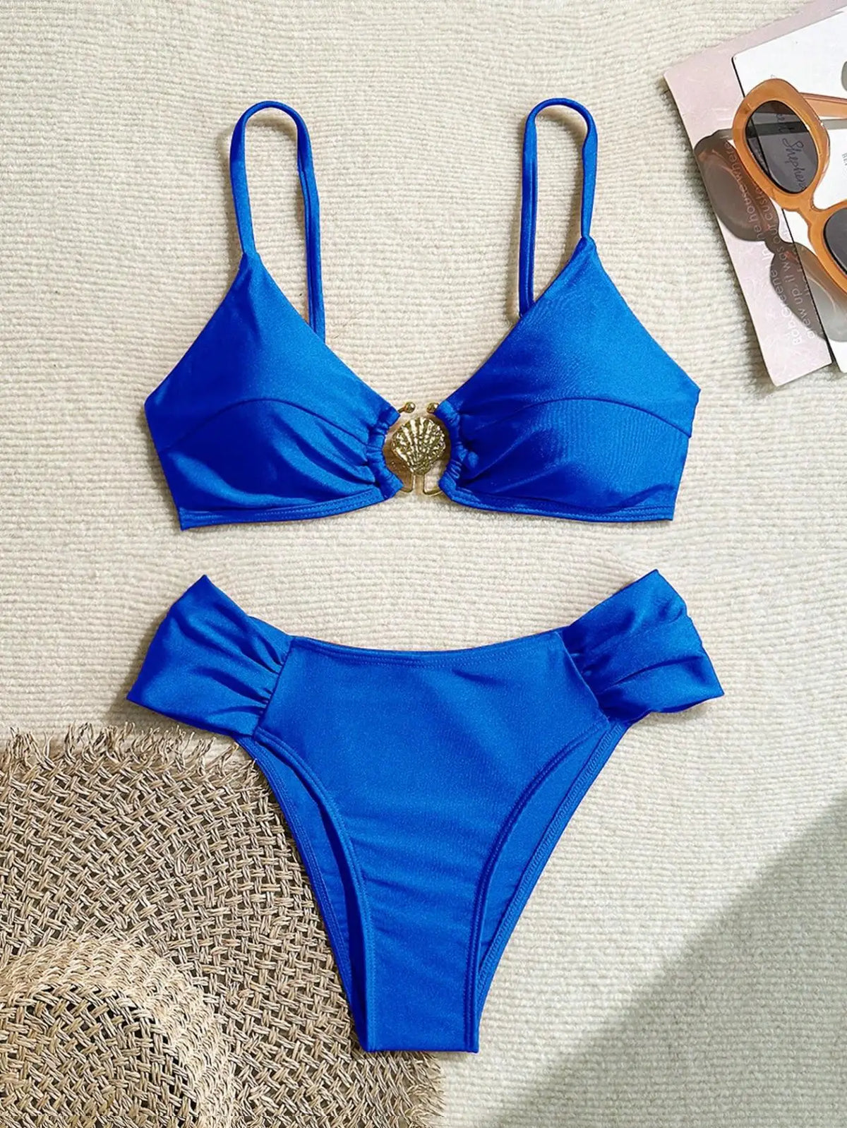 Pleated High Waist Bikini