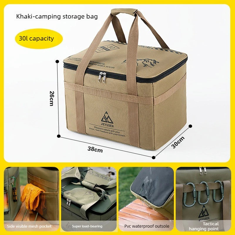 Backpack 30-42L Tactical Camping Storage Bag - Insulated Folding Box for Picnic, Tableware & Field Equipment Waterproof