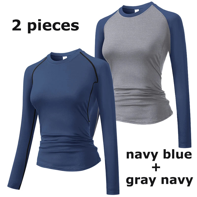 Fitted Crew Neck Long Sleeve Compression T Shirt