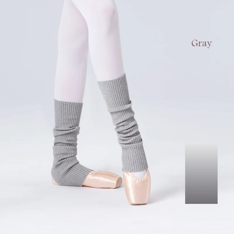 Ribbed Ballet Leg Warmers with Open Heel Foot Shape