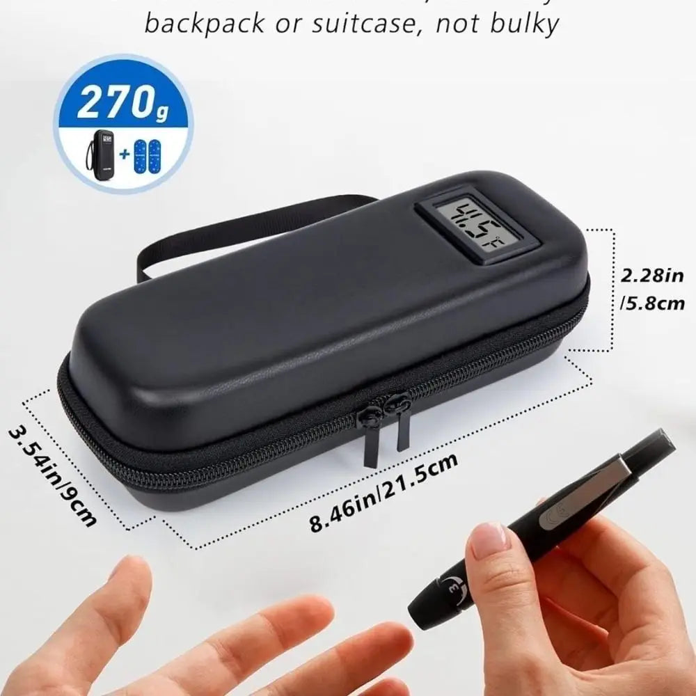 Insulin Cooler Travel Case °C/°F Waterproof Insulin Cooling Bag with Thermometer Display Medicine Organizer Bag for Diabetics