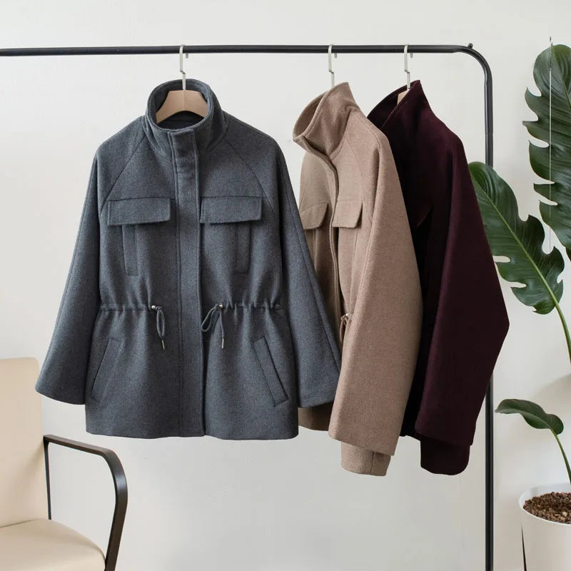 Women's Wool-Blend Zip-Front Jacket
