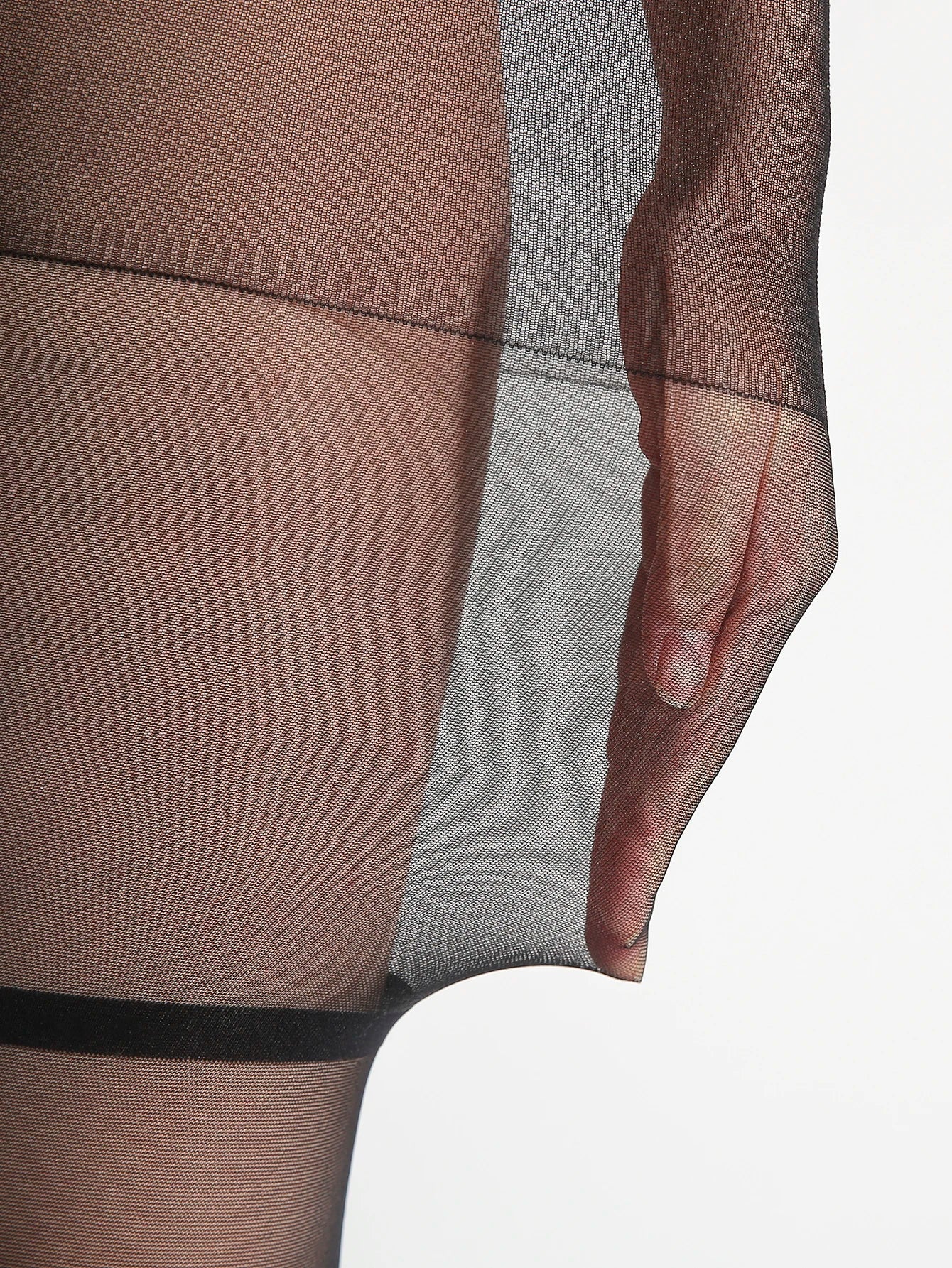 Sheer Full Length Tights with Rose and Thigh High Pattern