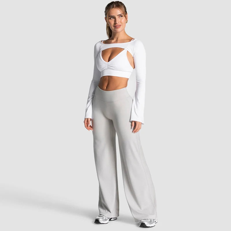 Women's Wide Leg Scrunch Yoga Pants For Workout Outfits