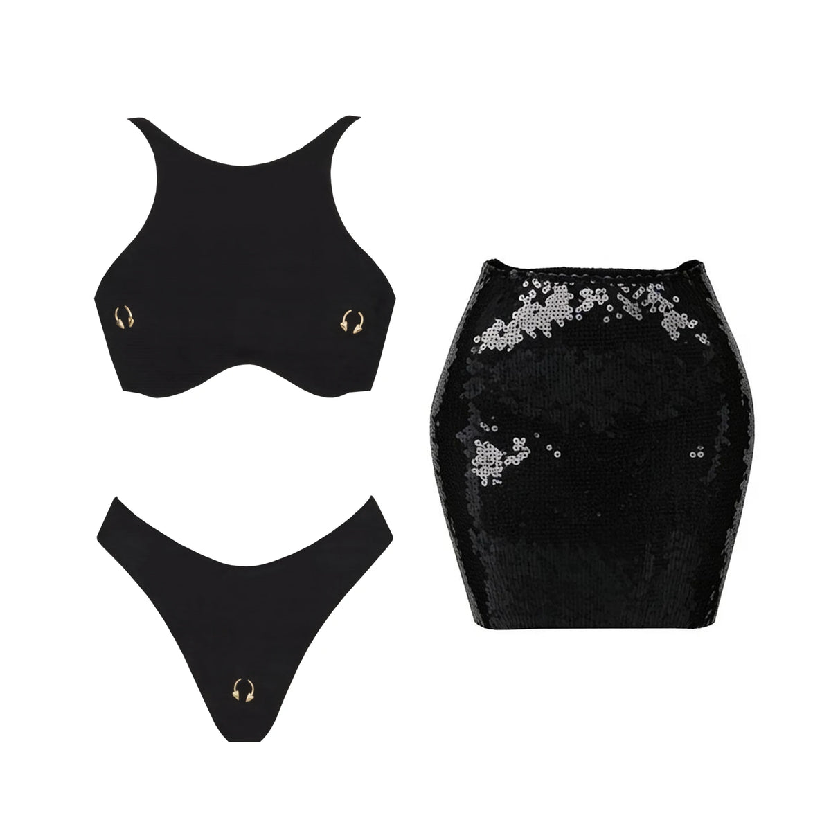 Solid One-Piece Swimsuit with Cover-Up