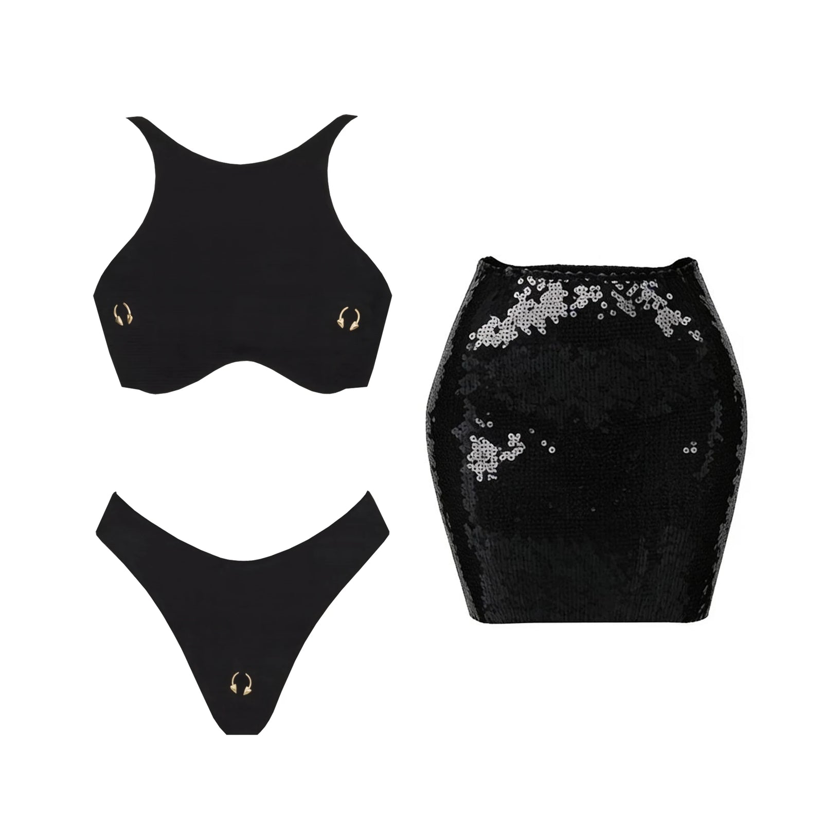 Solid One-Piece Swimsuit with Cover-Up