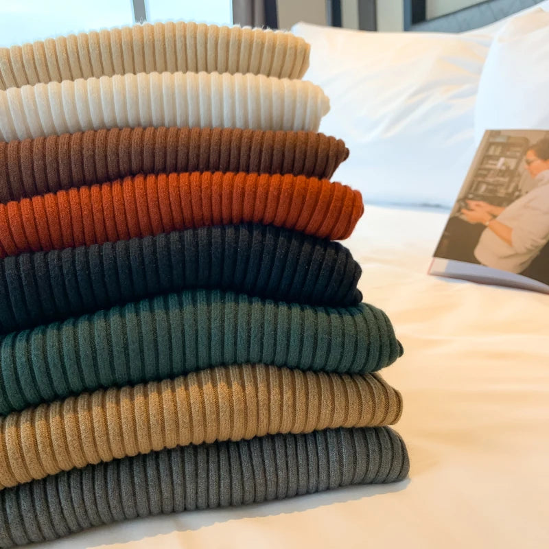 Women's Ribbed Mock Neck Long Sleeve Sweater Casual Knit Layer