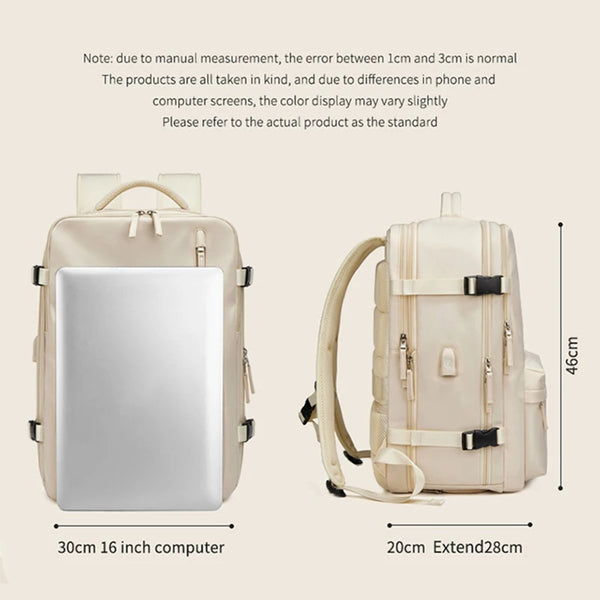 Large Extendable Travel Backpack Business 16 Inch Laptop Bag College Schoolbag Carry On Luggage Rucksack Shoes Pocket XA399C