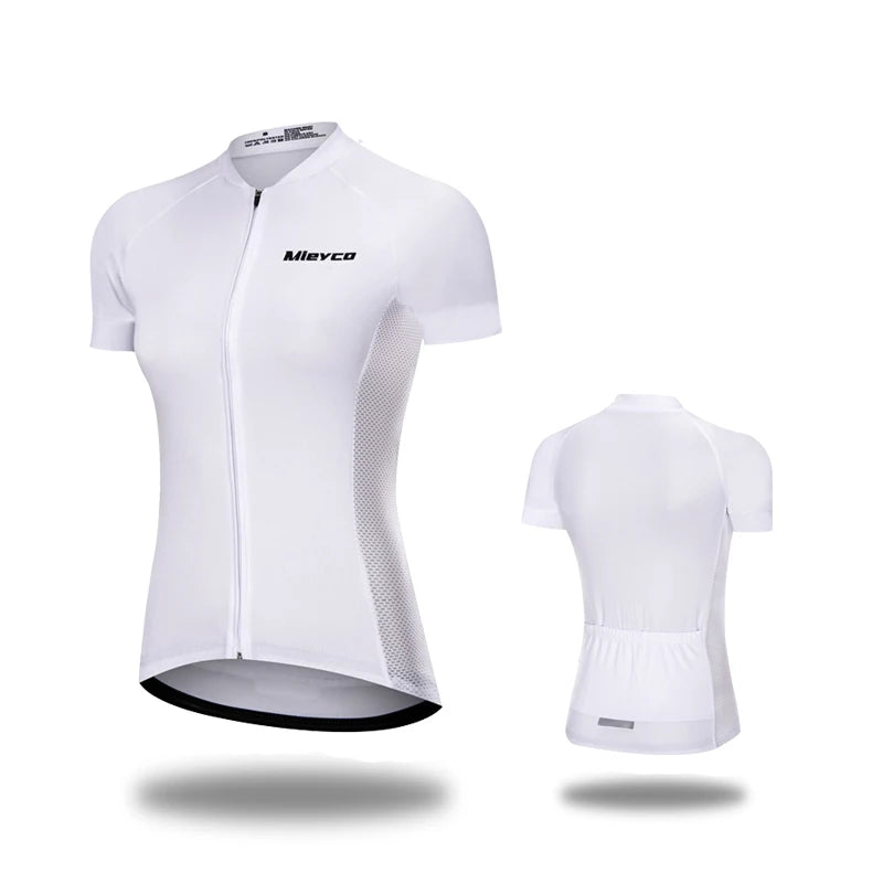Women Cycling Jersey Summer MTB Bike Shirt Lightweight Breathable Reflective Cycling Top