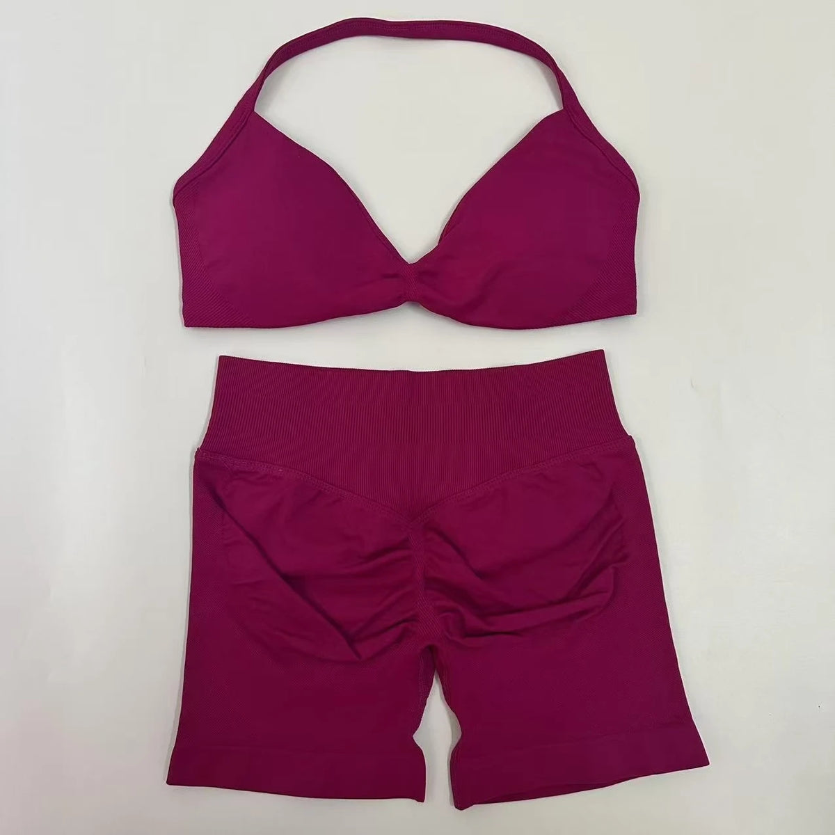 Women's Strappy Bra And Shorts Yoga Set For Workout Outfits