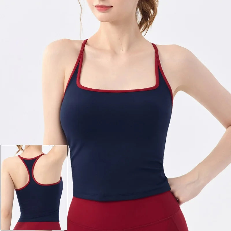 Women's Contrast-Trim Long-Sleeve Workout Crop Top