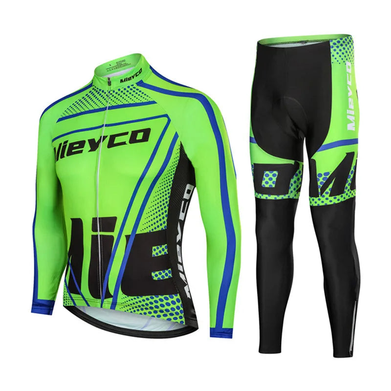 Men Long Sleeve Cycling Jersey Set MTB Road Bike Breathable Outdoor Cycling Suit