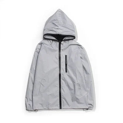 Hooded Long Sleeve Full Zip Casual Streetwear Jacket