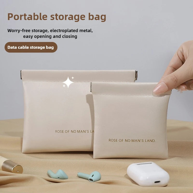 Mini Squeeze Closure Coin Pouch with Plain Exterior
