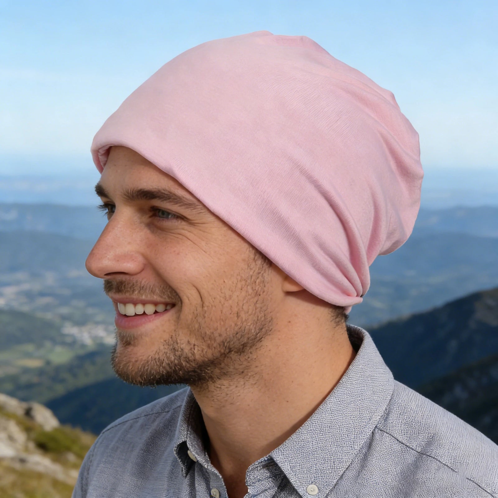 Solid Slouchy Knit Beanie with Soft Drape Shape