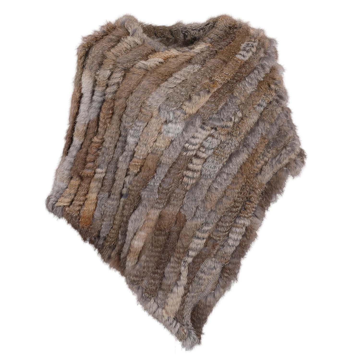 Textured Pointed Hem Poncho for Layering over Outfits