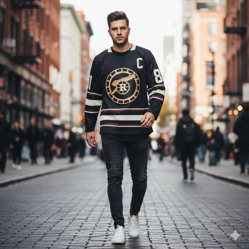 Rivalry Player Number Graphic Long Sleeve Jersey For Sports Outfits