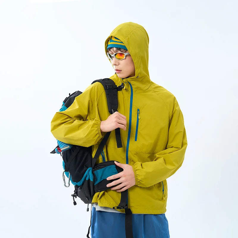 Lightweight Hooded Hiking Windbreaker Jacket for Trail Wear