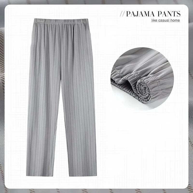 Men's Patterned Elastic Waist Straight Leg Pajama Lounge Pants