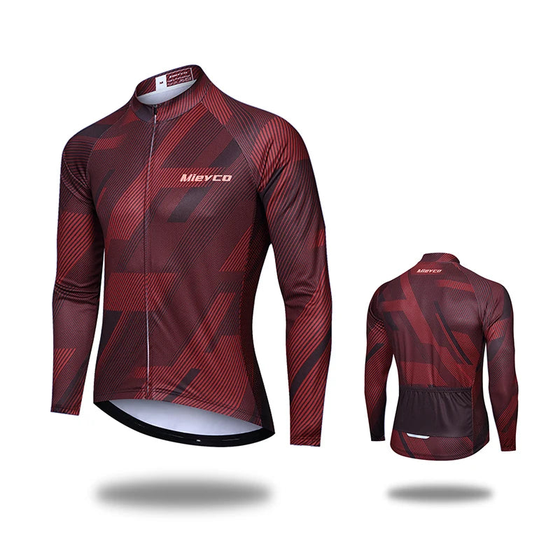 Mens Cycling Jersey Long Sleeve High Elastic for Spring Autumn Bike Riding and Outdoor Sports