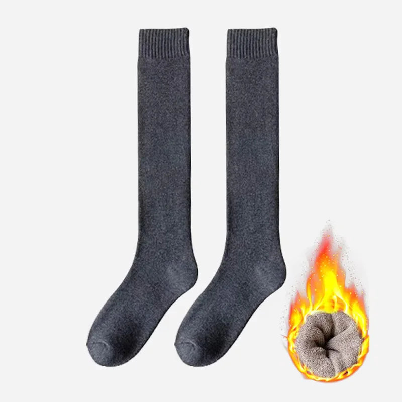Solid Knee High Socks with Long Knit Shape