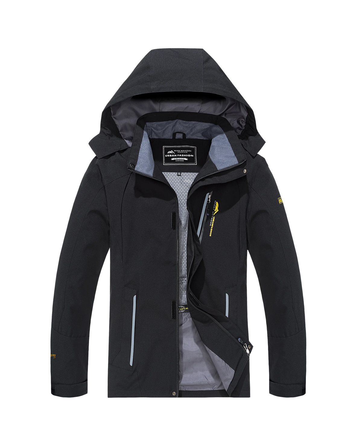 Men's Colour Block Hooded Zip Front Jacket