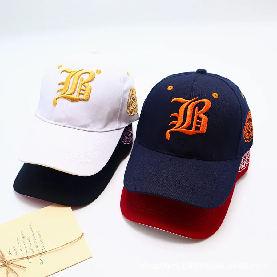 Letter Embroidered Baseball Cap with Decorative Side Motif