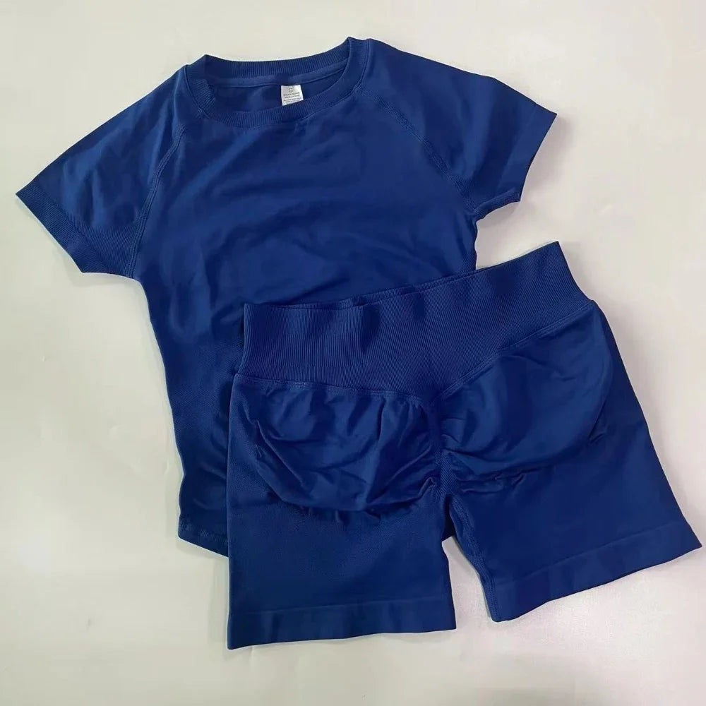 Women's Tee And Shorts Yoga Set For Workout Outfits