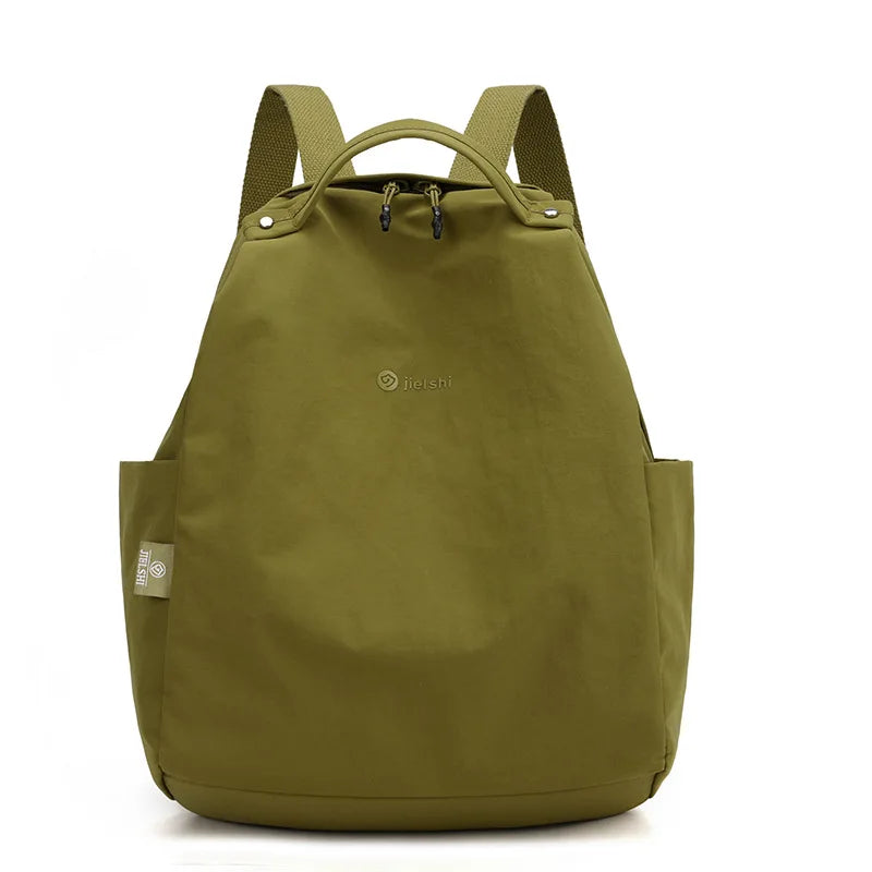 Simple Solid Colour Backpack with Front Zipper Pocket and Carry Handle
