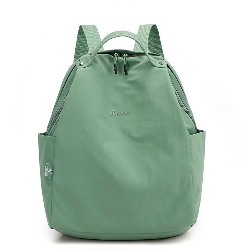 Simple Solid Colour Backpack with Front Zipper Pocket and Carry Handle
