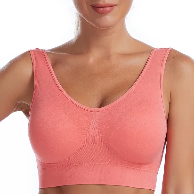 Women's Wide Strap Scoop Neck Sports Bra