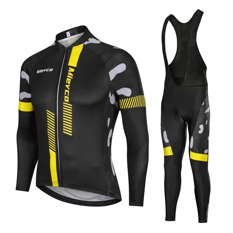 Men Long Sleeve Cycling Jersey Set MTB Road Bike Breathable Outdoor Cycling Suit