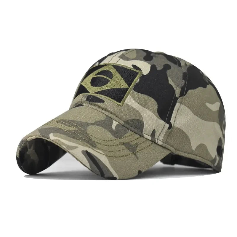 Flag Motif Baseball Cap with Curved Brim Design