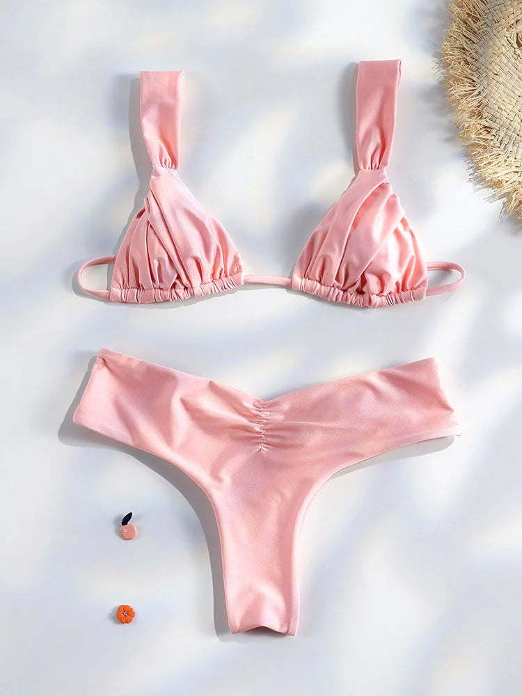 Ruched Triangle Bikini