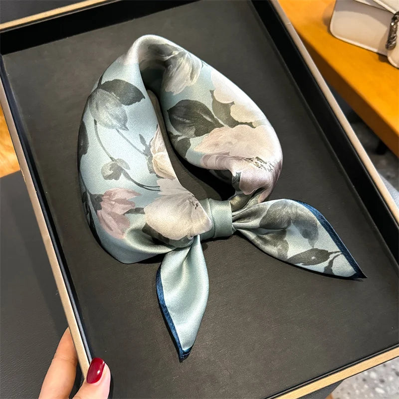 Printed Small Square Scarf for Neck and Hair Styling