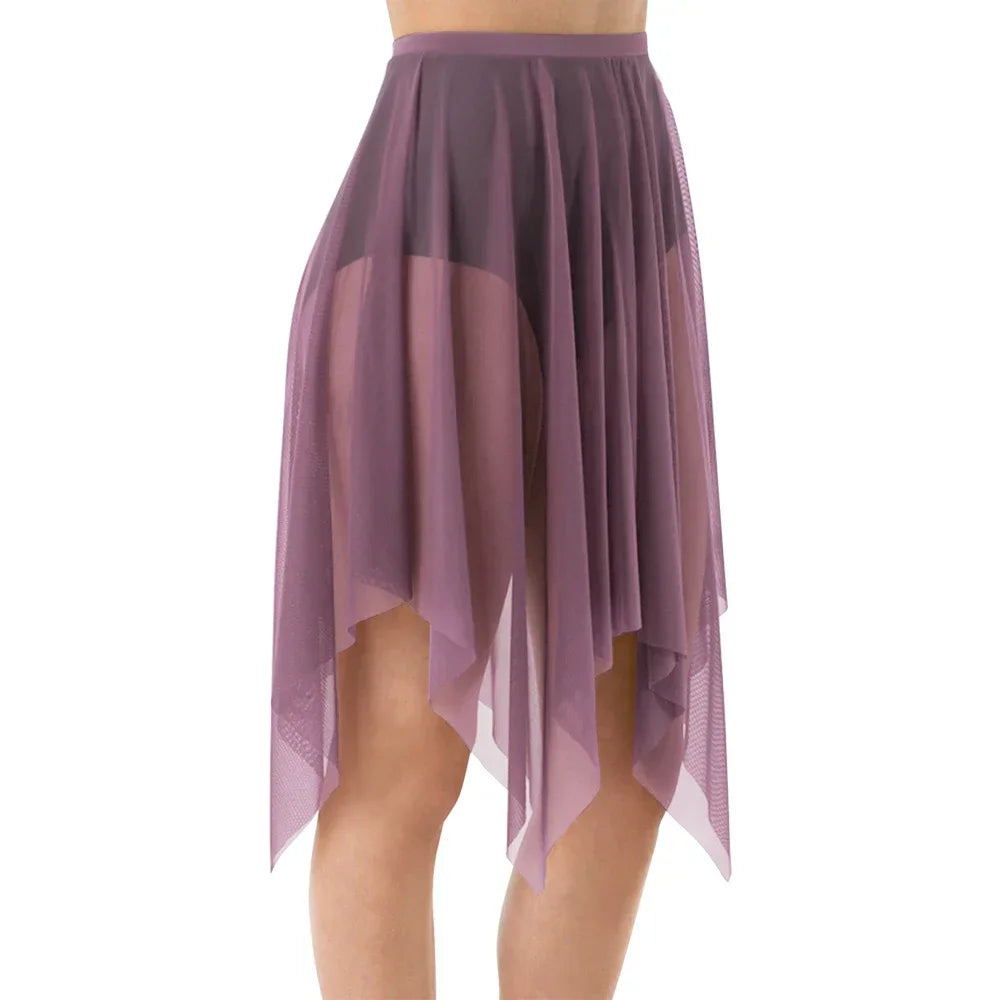 Handkerchief Hem Mesh Ballet Skirt with Child and Adult Size Options