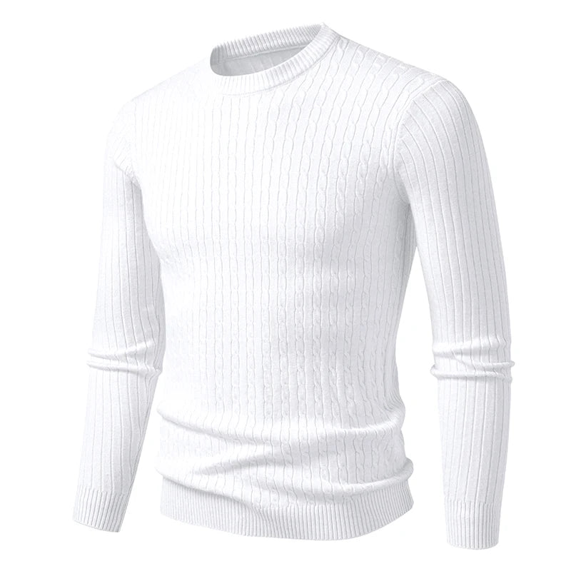 Men's Ribbed Crew Neck Long Sleeve Sweater