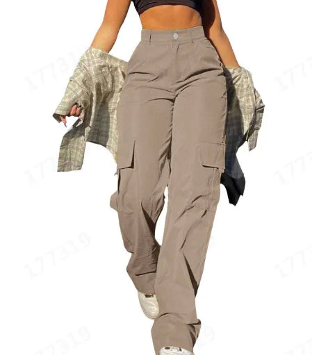 Women's Cargo Pants with Relaxed Legs and Large Side Pockets