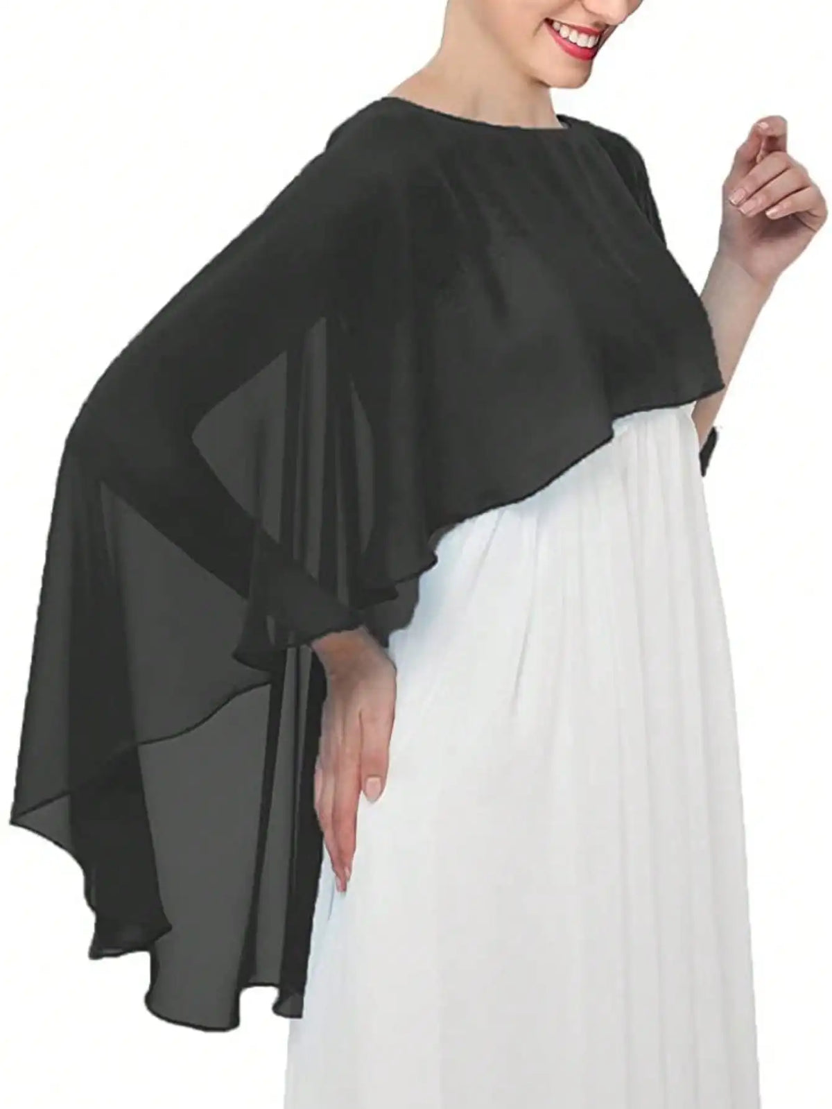 Sheer Flowing Drape Cape for Layering over Outfits