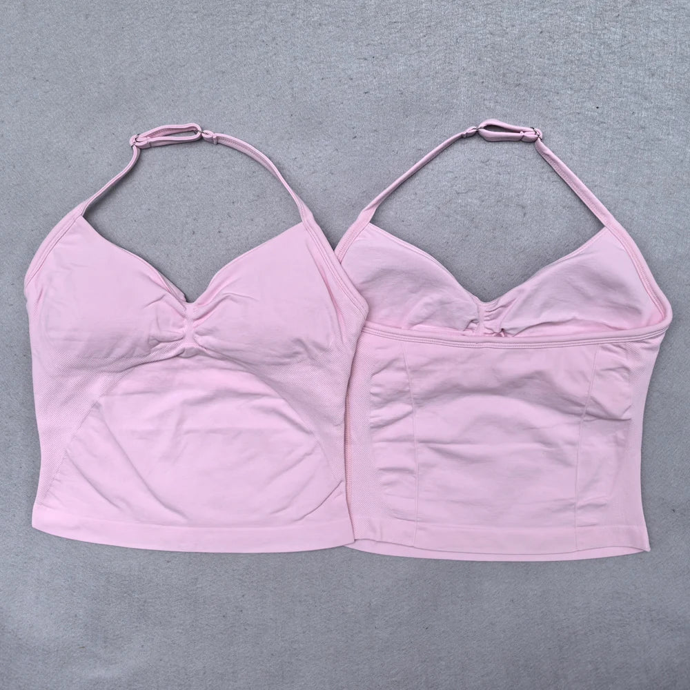 Women's Longline Tank And Shorts Yoga Set For Workout Outfits